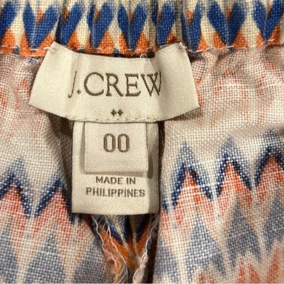 J.Crew factory printed linen cotton blend 3”shorts size 00 - Picture 6 of 6